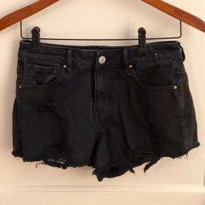 Black jean shorts